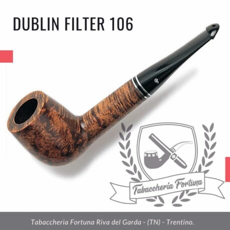 Dublin Filter 106 Peterson Lip. Un biliardo dritto con un gambo allungato per aiutare il raffreddamento dell'esperienza di fumare.