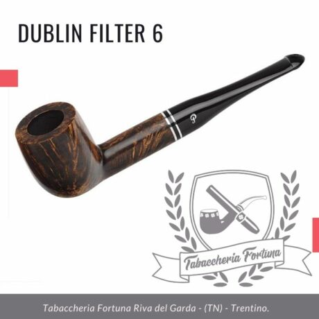 Dublin Filter 6 Peterson Lip. Una classica forma da biliardo rifinita in marrone semi opaco