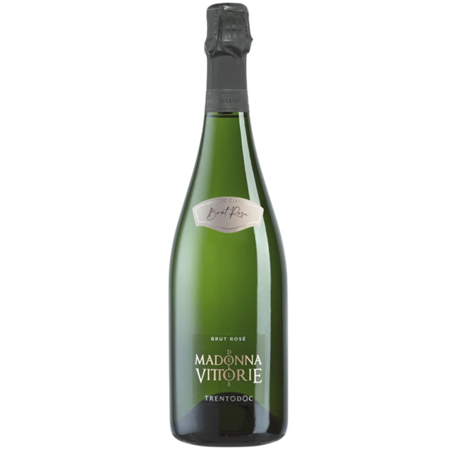 Madonna-delle-Vittorie-brut-rose Ottenuto da uve pinot nero in purezza raccolte a settembre e vinificate in vasche di acciaio inox. La macerazione è di otto ore e, al termine, i grappoli vengono pressati e viene raccolto il succo. Dopo la messa in bottiglia il vino affina per un periodo minimo di 24 mesi.